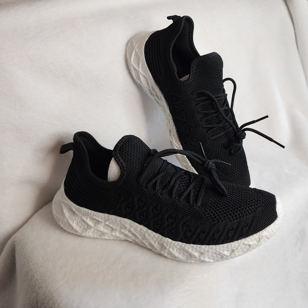New Black Knit Athletic Sneakers Lightweight Comfort Walking Running Shoes 41